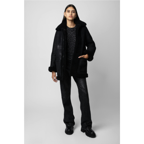 ZADIG&VOLTAIRE Magdas Shearling Coat Leather