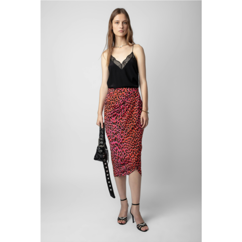 ZADIG&VOLTAIRE Jamelia Leopard Silk Skirt