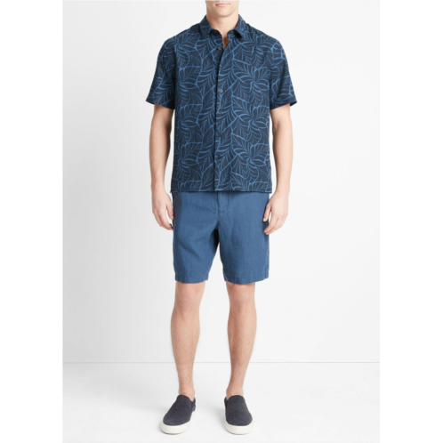Vince Knotted Leaves Short-Sleeve Shirt