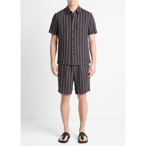 Vince Moonbay Stripe Hemp Short-Sleeve Shirt