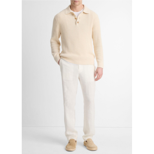 Vince Italian Cotton-Blend Shaker Polo Sweater