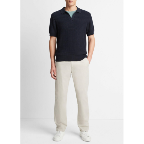 Vince Crafted Rib Cotton-Cashmere Johnny Collar Sweater