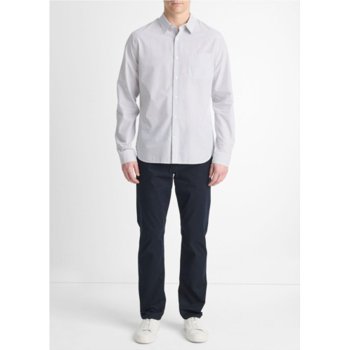 Vince Basin Stripe Cotton-Blend Long-Sleeve Shirt