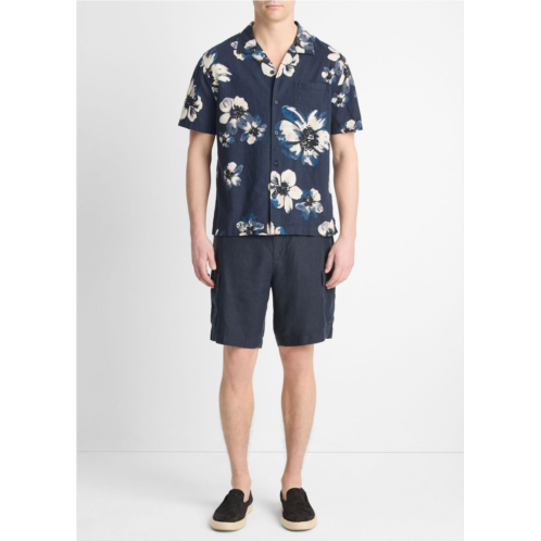 Vince Blossoms Linen-Blend Button-Front Shirt