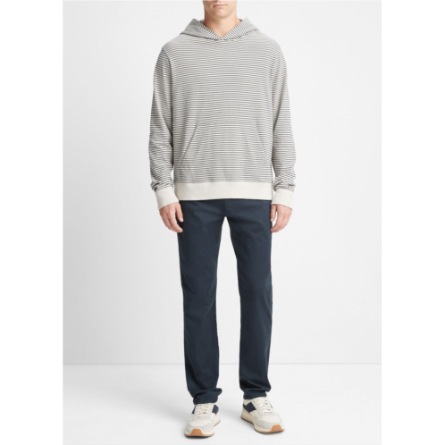 Vince Striped Sueded Jersey Pullover Hoodie