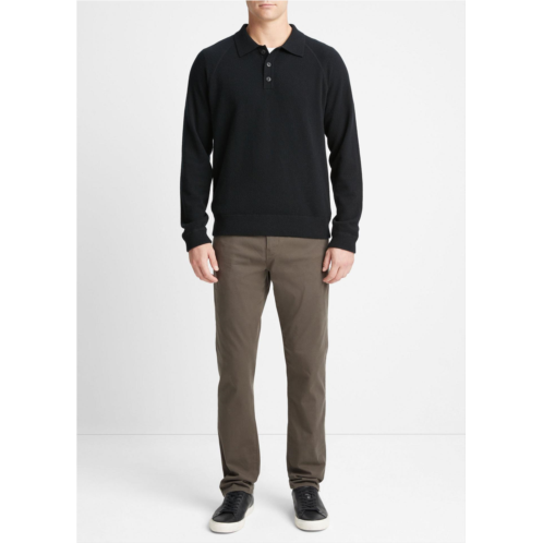 Vince Cashmere Long-Sleeve Polo Sweater