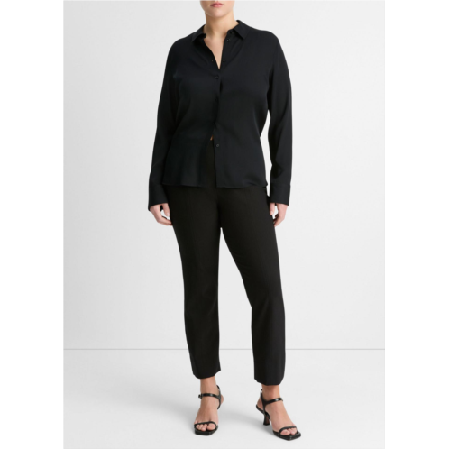 Vince Fitted Stretch-Silk Blouse