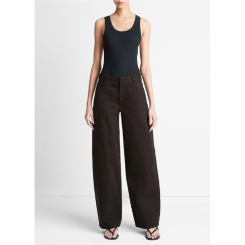 Vince Washed Cotton Twill Wide-Leg Pant