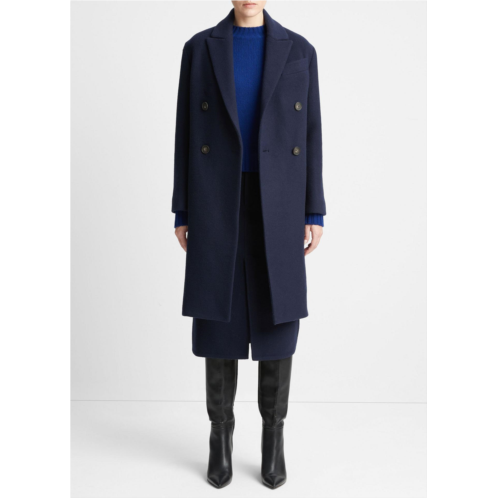 Vince Brushed Wool-Blend Double-Breasted Coat