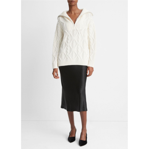 Vince Wool Cable Half-Zip Pullover