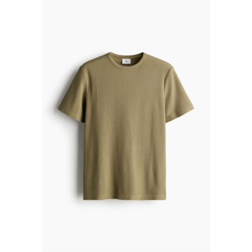 H&M Regular Fit Waffled T-shirt