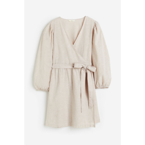 H&M Linen-blend Wrap Dress