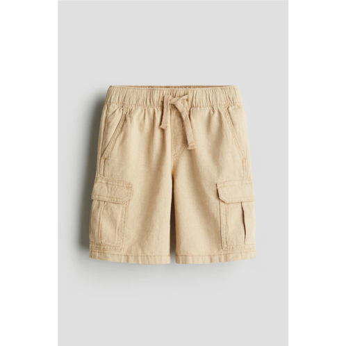 H&M Linen-blend Cargo Shorts