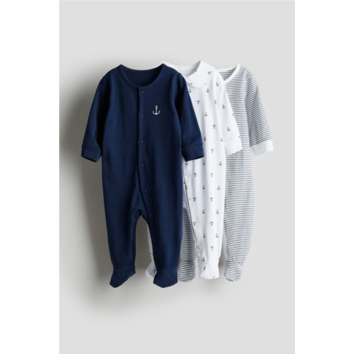 H&M 3-pack Cotton Pajama Jumpsuits