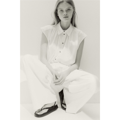 H&M Linen-blend Sleeveless Shirt