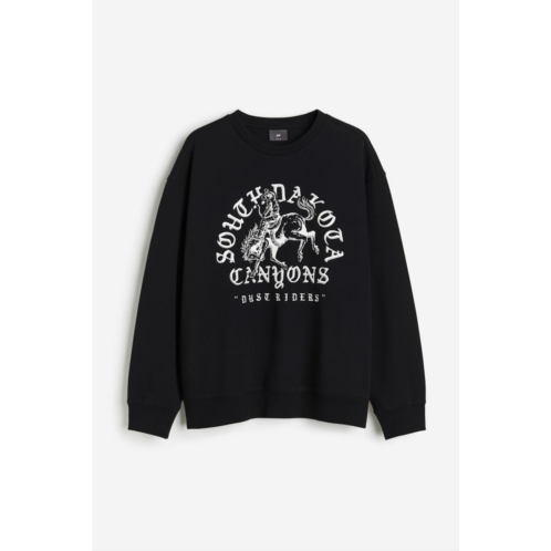 H&M Loose Fit Printed Sweatshirt