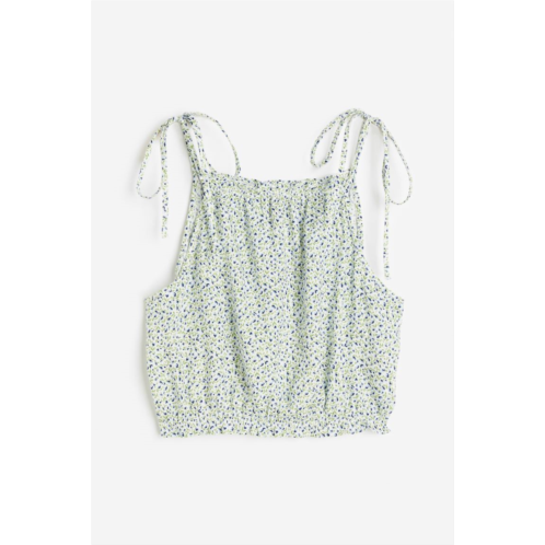 H&M Tie-strap Ruffle-trimmed Top