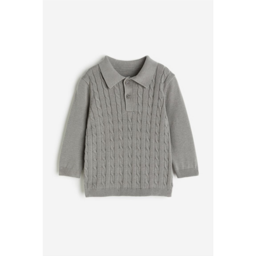 H&M Cable-knit Polo Sweater