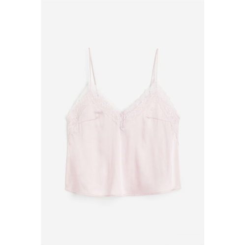 H&M Lace-trimmed Satin Camisole Top