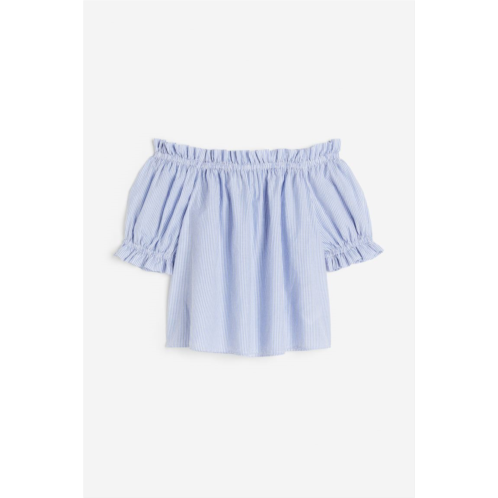 H&M Ruffle-trimmed Off-the-shoulder Top