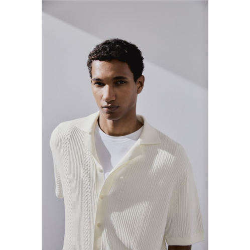 H&M Regular Fit Textured-knit Resort Shirt