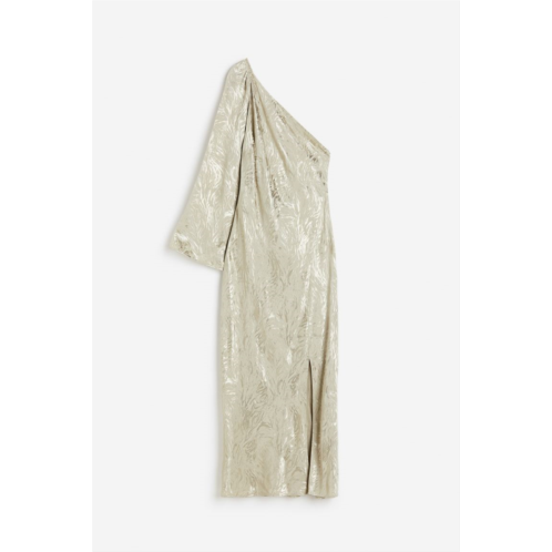 H&M Jacquard-weave One-shoulder Dress