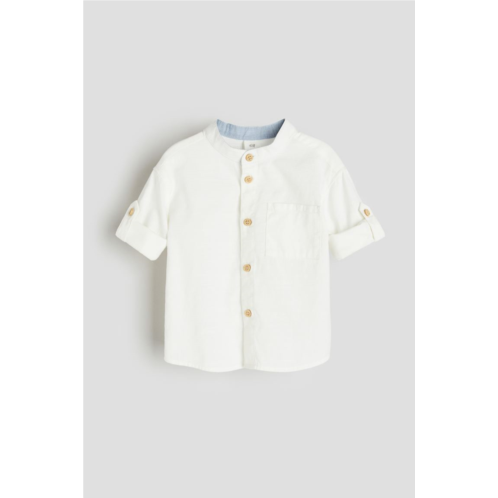 H&M Band-collar Cotton Shirt