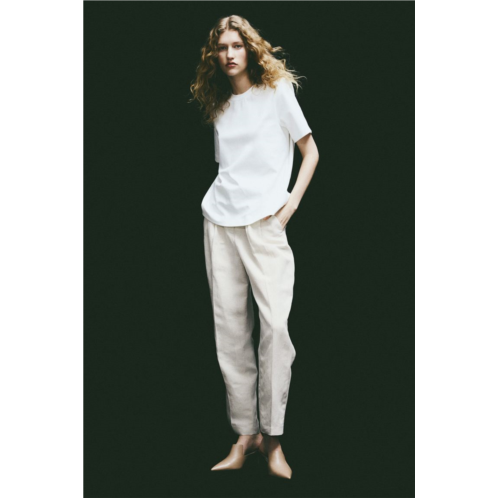 H&M Tapered Linen-blend Pants