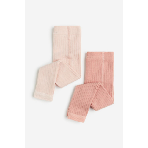 H&M 2-pack Ribbed Footless Tights