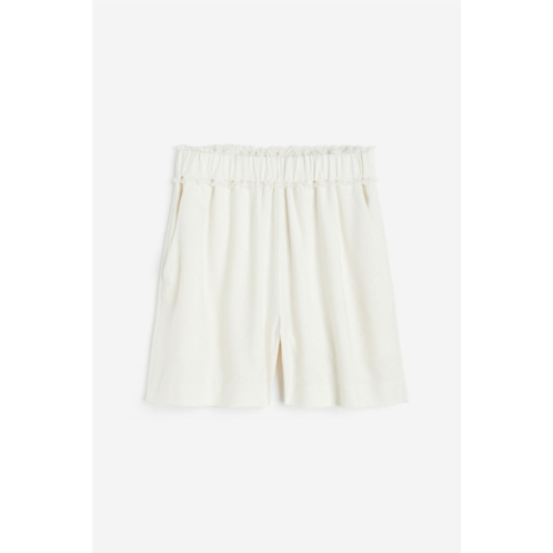 H&M Fringe-trimmed Silk Shorts