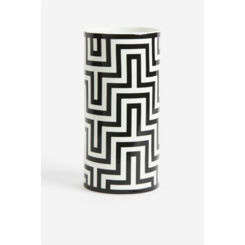 H&M Graphic-patterned Porcelain Vase