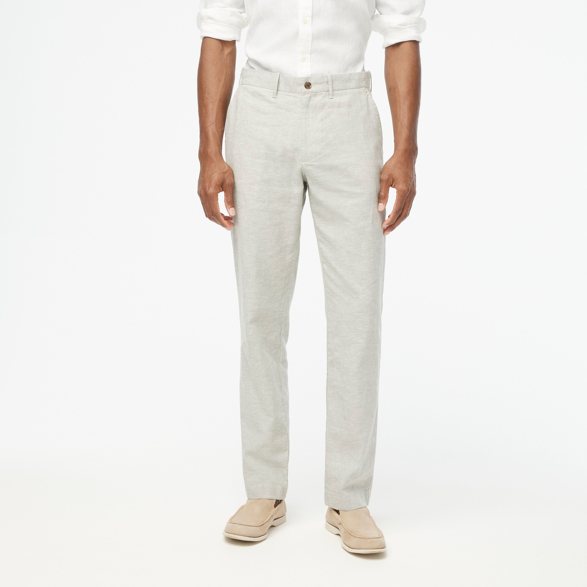Jcrew Straight-fit linen-cotton blend pant