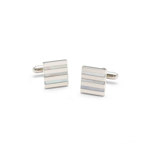 Brooksbrothers Square Mother-of-Pearl Stripe Cuff Links