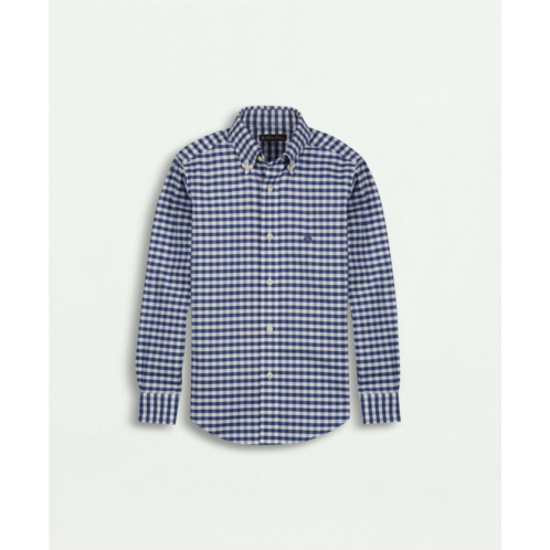 Brooksbrothers Boys Non-Iron Stretch Cotton Oxford Gingham Sport Shirt