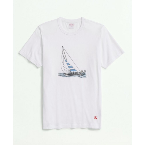 Brooksbrothers Cotton Graphic Boat T-Shirt