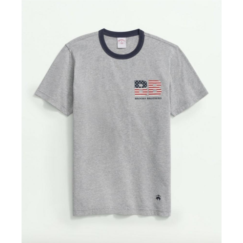 Brooksbrothers American Flag Graphic T-Shirt in Cotton