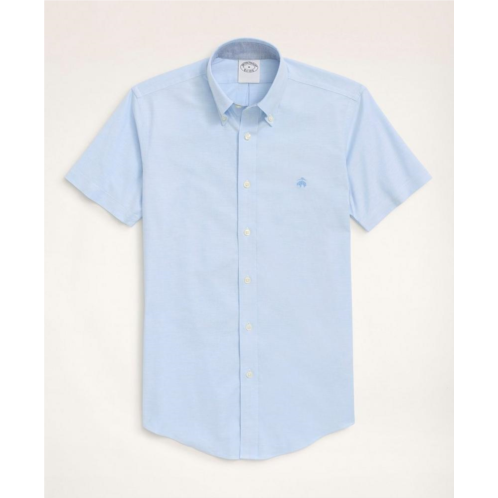 Brooksbrothers Stretch Non-Iron Oxford Button-Down Collar Short-Sleeve Sport Shirt