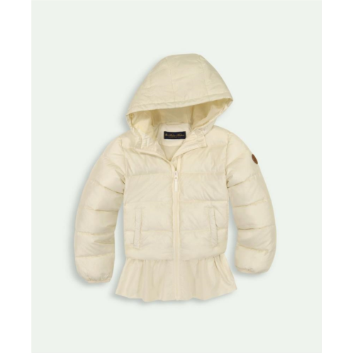 Brooksbrothers Girls Ruffle Puffer Jacket