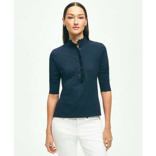 Brooksbrothers Cotton Ruffled Henley