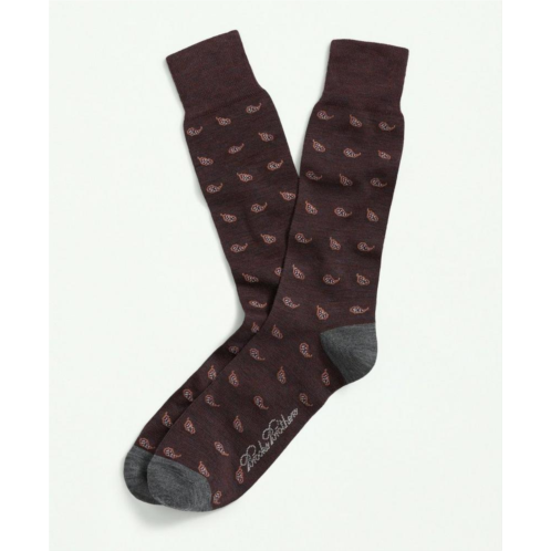 Brooksbrothers Wool Blend Paisley Socks