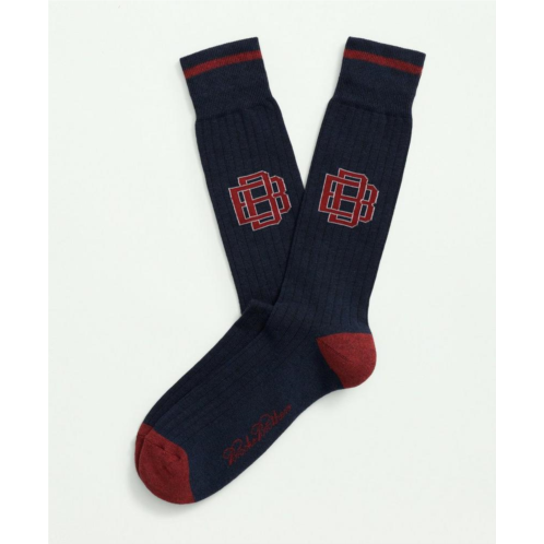 Brooksbrothers Cotton Blend Varsity Socks