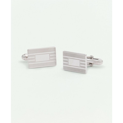 Brooksbrothers Sterling Silver Engravable Rhodium-Plated Cufflinks