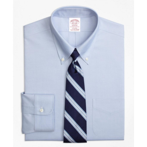 Brooksbrothers Stretch Madison Relaxed-Fit Dress Shirt, Non-Iron Pinpoint Button-Down Collar