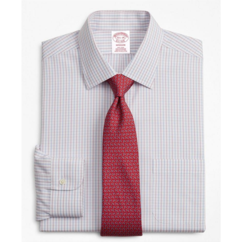 Brooksbrothers Madison Relaxed-Fit Dress Shirt, Non-Iron Grid Check