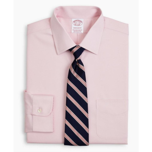 Brooksbrothers Stretch Madison Relaxed-Fit Dress Shirt, Non-Iron Pinpoint Ainsley Collar