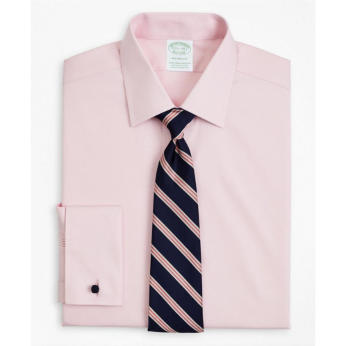 Brooksbrothers Stretch Milano Slim Fit Dress Shirt, Non-Iron Pinpoint Ainsley Collar French Cuff