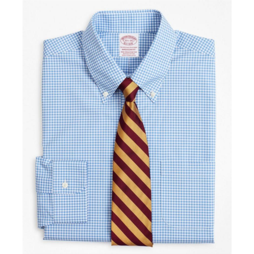 Brooksbrothers Stretch Madison Relaxed-Fit Dress Shirt, Non-Iron Poplin Button-Down Collar Gingham