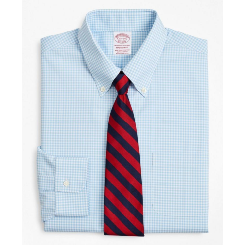 Brooksbrothers Stretch Madison Relaxed-Fit Dress Shirt, Non-Iron Poplin Button-Down Collar Gingham