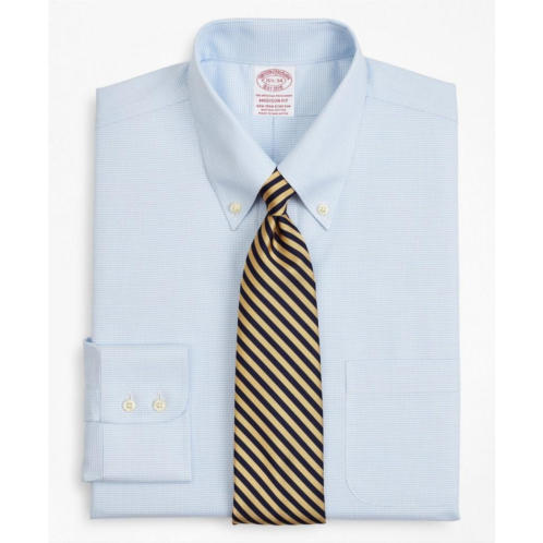 Brooksbrothers Stretch Madison Relaxed-Fit Dress Shirt, Non-Iron Twill Button-Down Collar Micro-Check