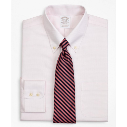 Brooksbrothers Stretch Soho Extra-Slim-Fit Dress Shirt, Non-Iron Twill Button-Down Collar Micro-Check